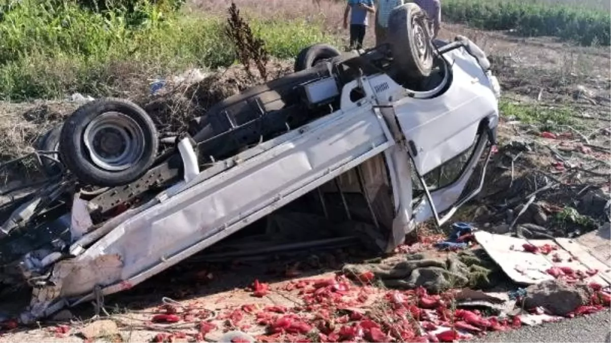 Kamyon ile kamyonet çarpıştı, biberler yola saçıldı