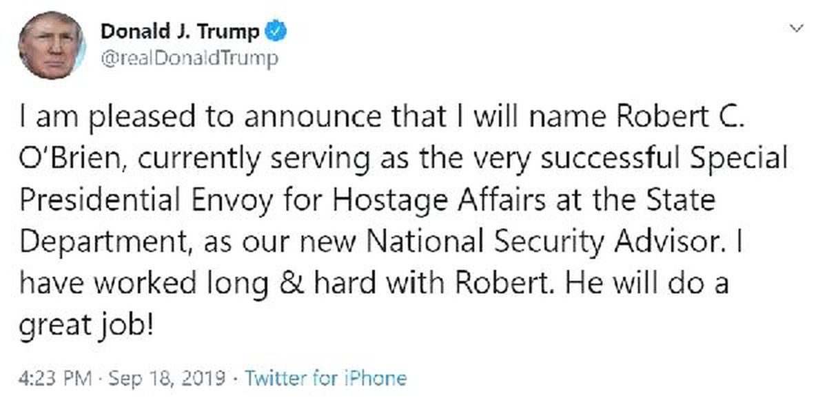 Trump\'ın yeni ulusal güvenlik danışmanı o\'brien