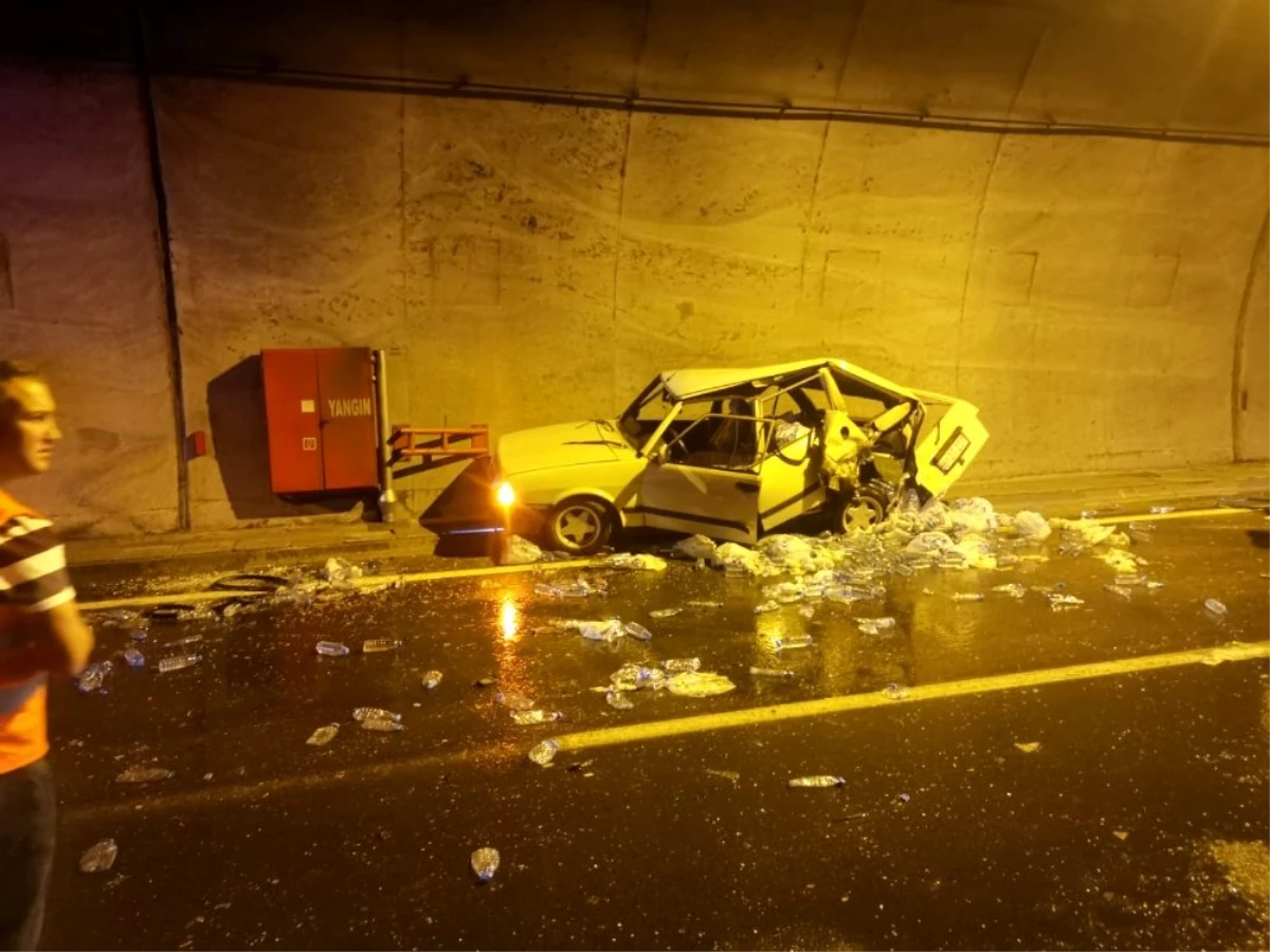 Araklı Tüneli içinde kaza: 3 yaralı
