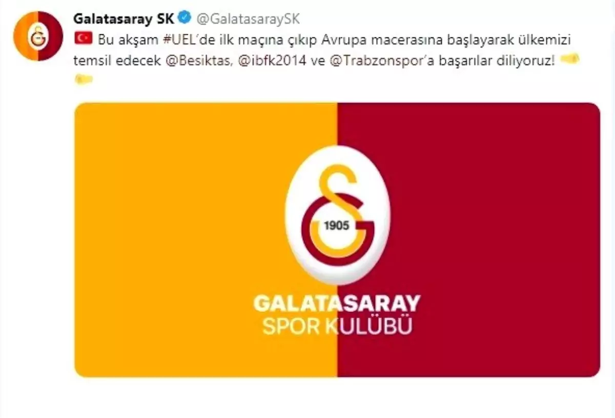 Galatasaray\'dan Beşiktaş, Başakşehir ve Trabzonspor\'a destek