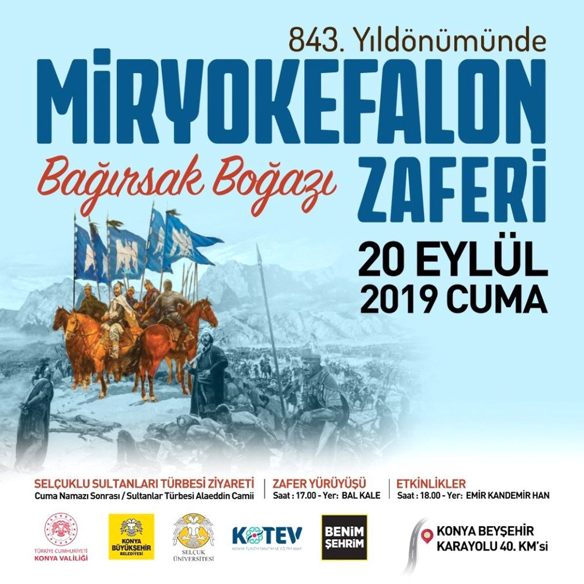 Miryokefalon Zaferi\'nin 843. Yıl Dönümü Konya\'da kutlanacak