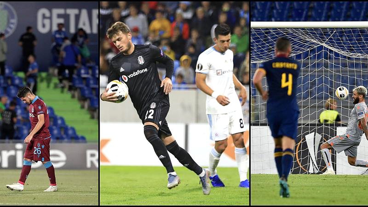 Beşiktaş, Trabzonspor ve Medipol Başakşehir UEFA Avrupa Ligi\'nde ilk maçlarında mağlup oldu