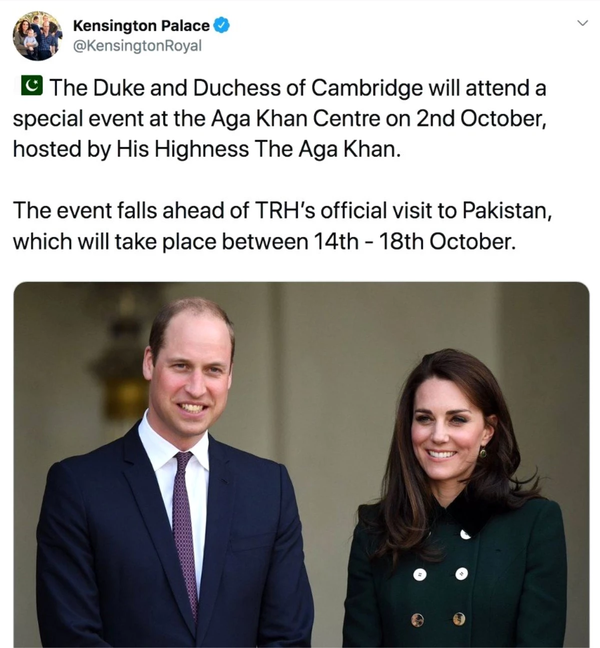 Prens William ve eşi Pakistan yolcusu