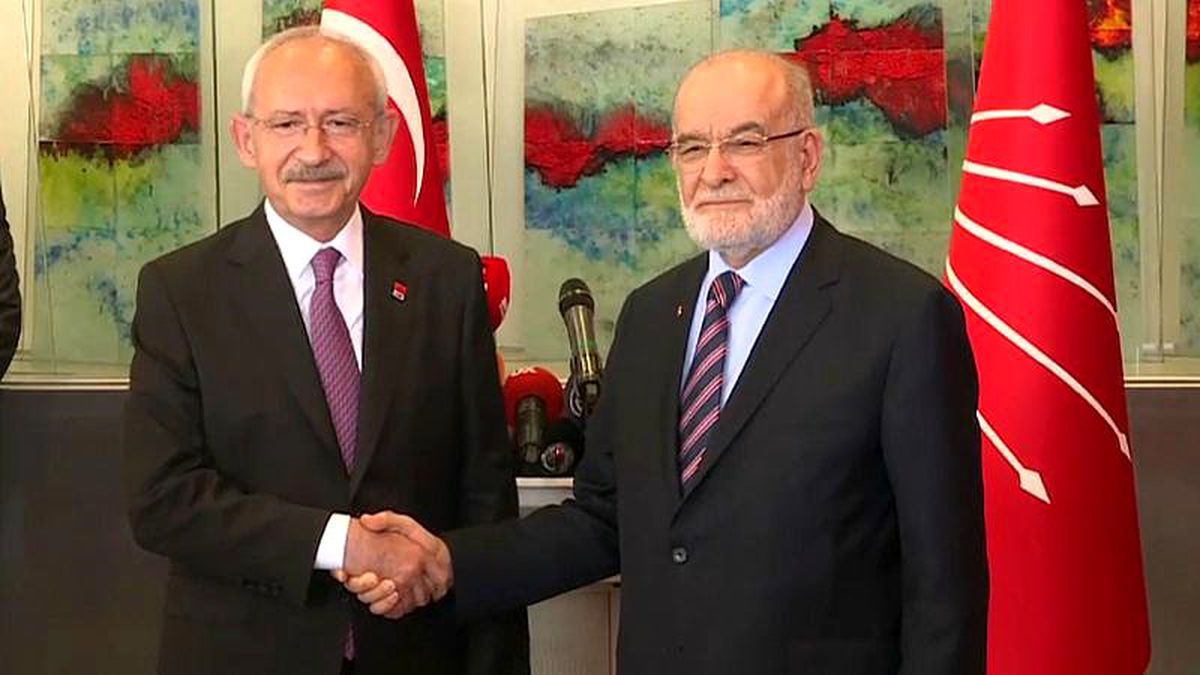 Saadet Partisi lideri Karamollaoğlu\'ndan CHP lideri Kılıçdaroğlu\'na ziyaret