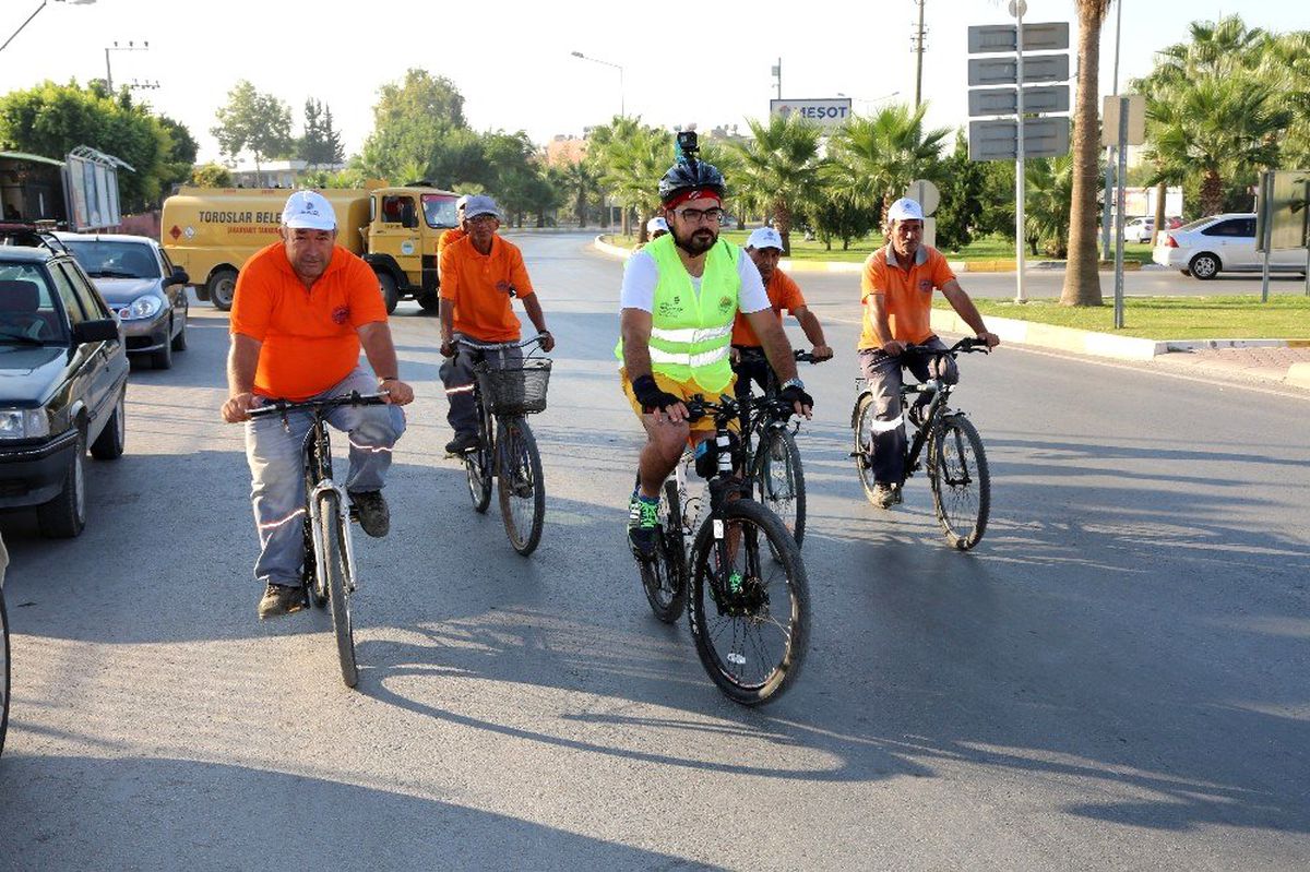 Toroslar Belediyesi personeli pedal çevirdi