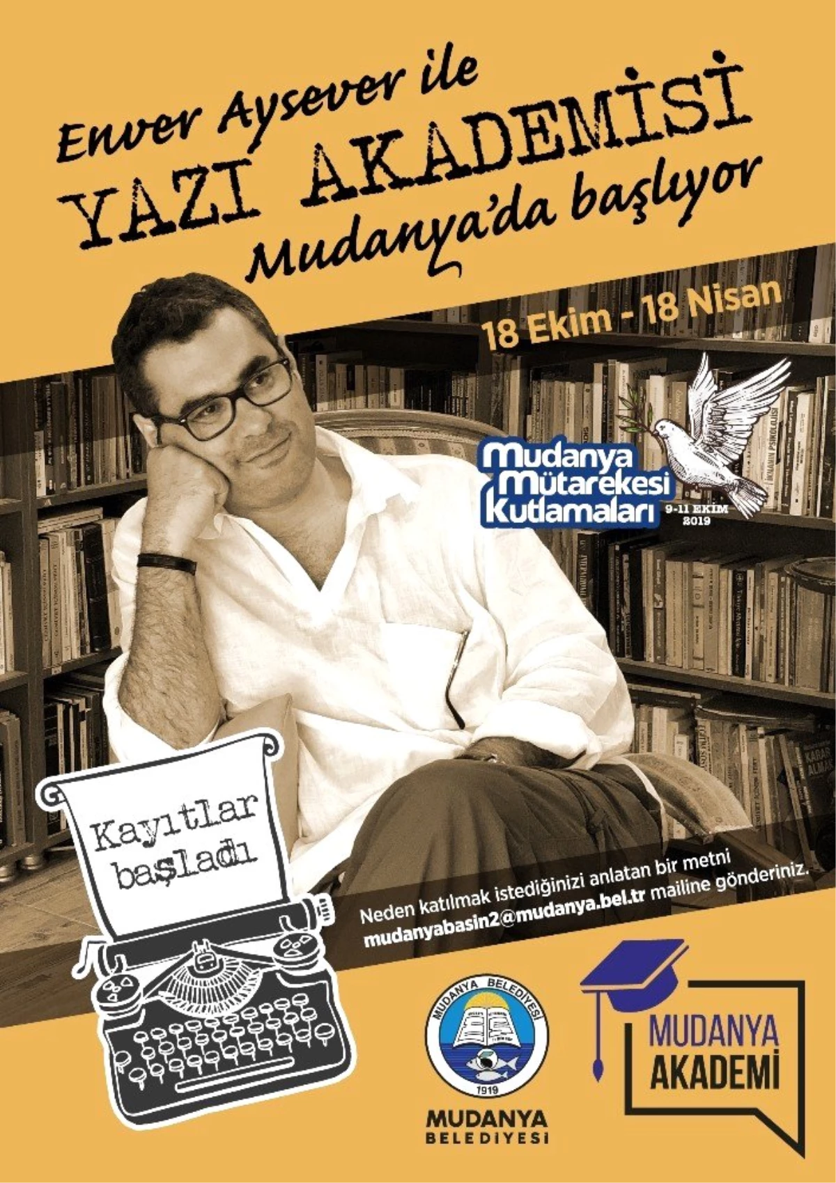 Enver Aysever ile "Yazı Akademisi" Mudanya\'da başlıyor