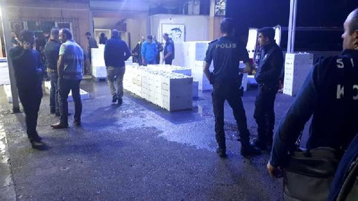 Rize\'de boyları küçük 1 ton balığa el konuldu