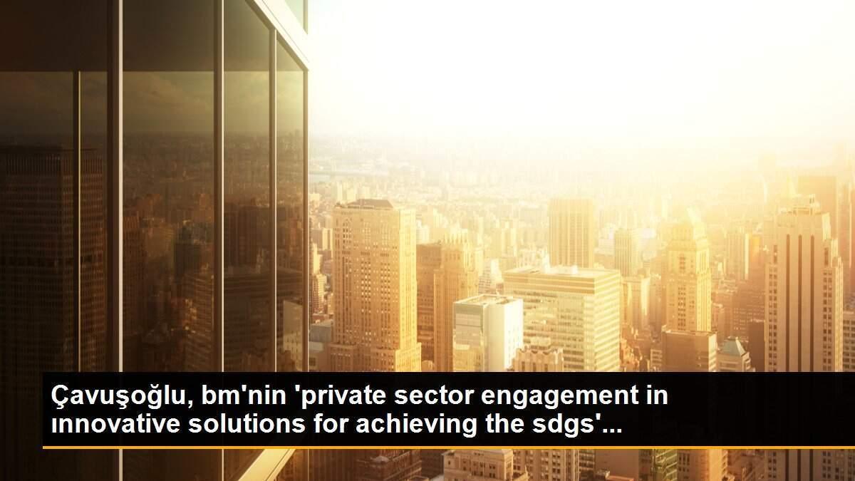 Çavuşoğlu, bm\'nin \'private sector engagement in ınnovative solutions for achieving the sdgs\'...