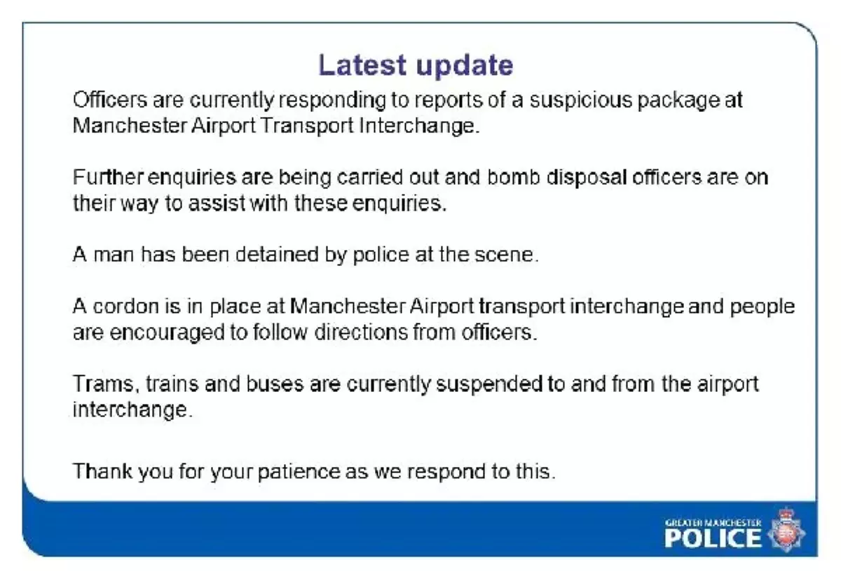 Manchester havalimanı\'na giden tren yolunda bomba şüphesi