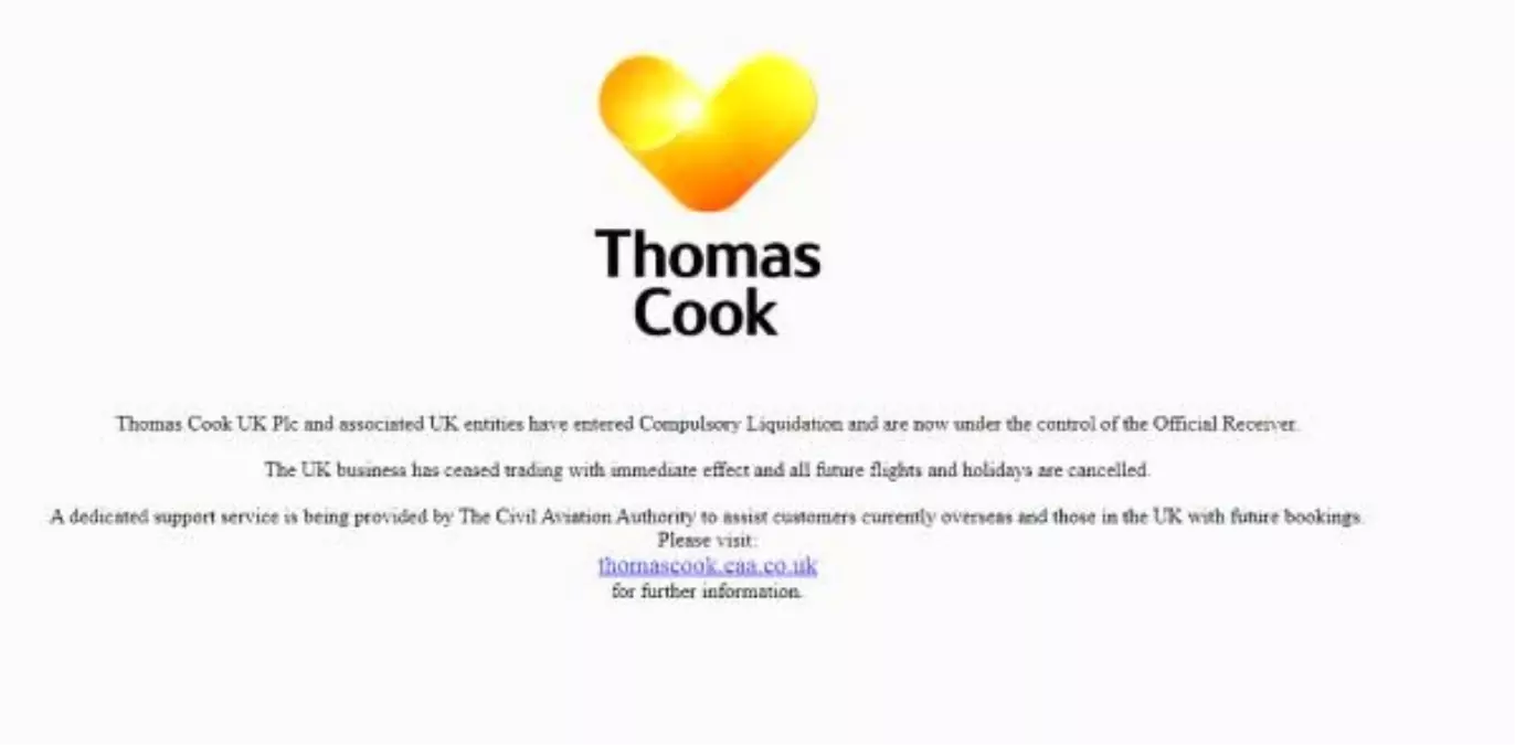 Thomas cook, tasfiye sürecini internetten duyurdu