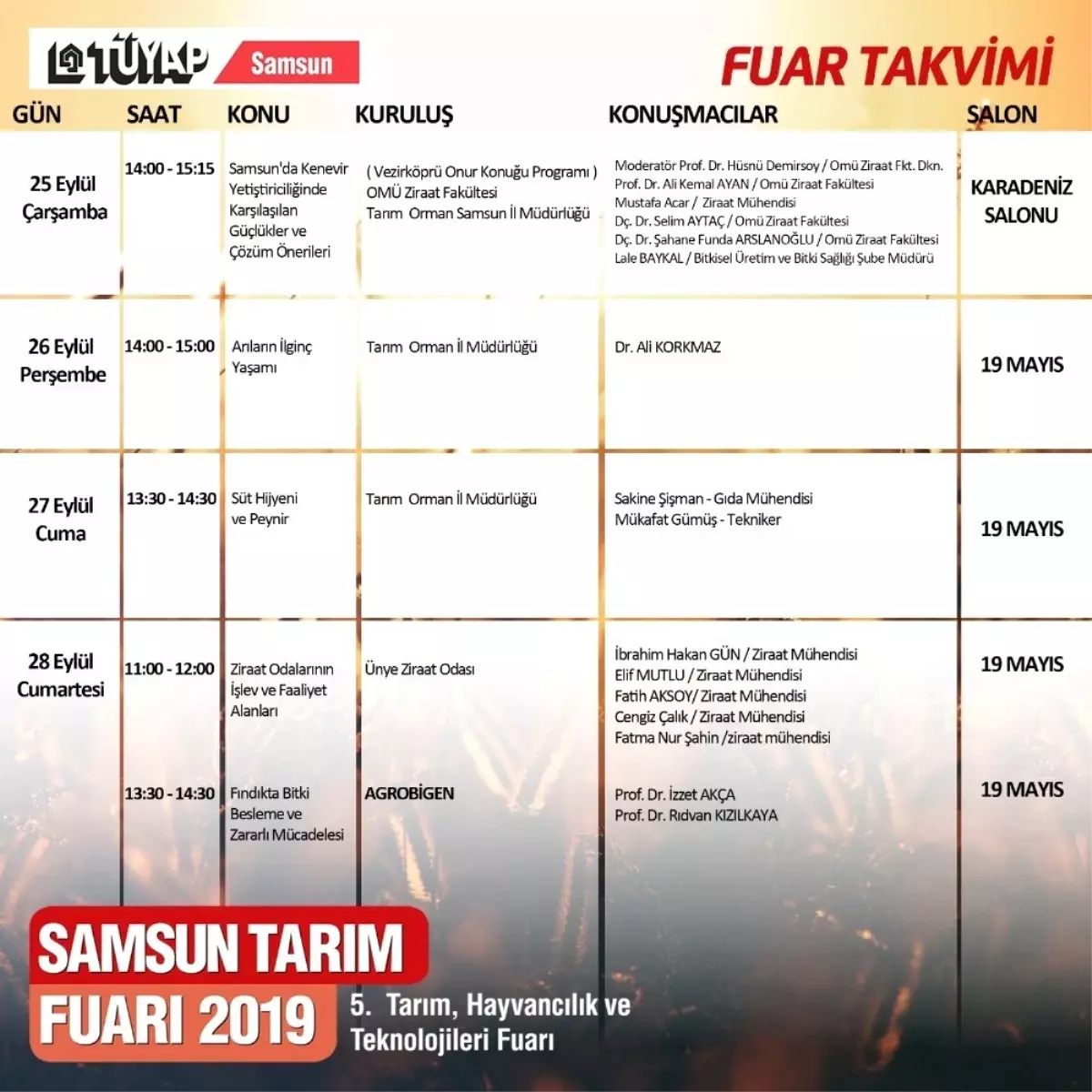 Samsun Tarım Fuarı 5. kez kapılarını açıyor