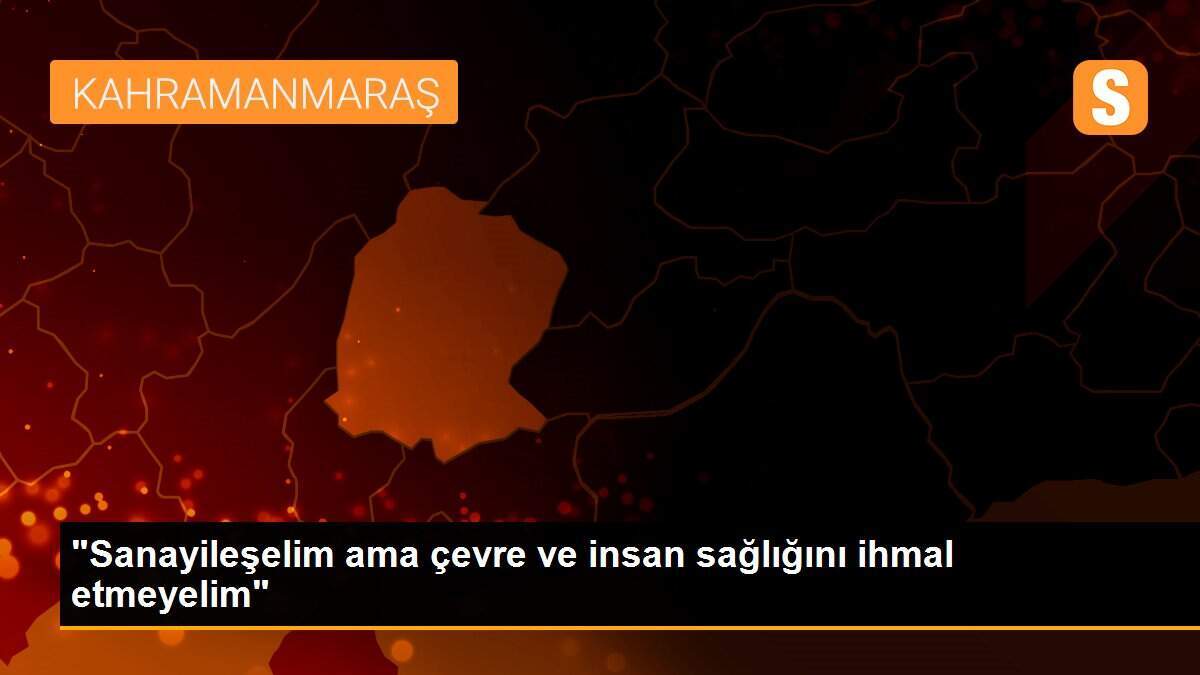 "Sanayileşelim ama çevre ve insan sağlığını ihmal etmeyelim"