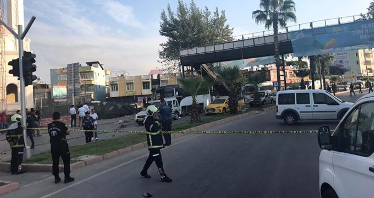 Adana\'da polis aracına düzenlenen bombalı saldırı anı kamerada