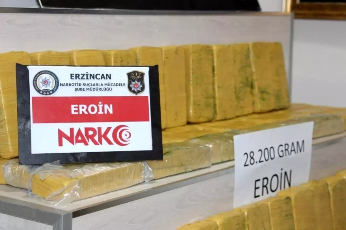 Erzincan\'da 28 kilo 200 gram eroin maddesi ele geçirildi