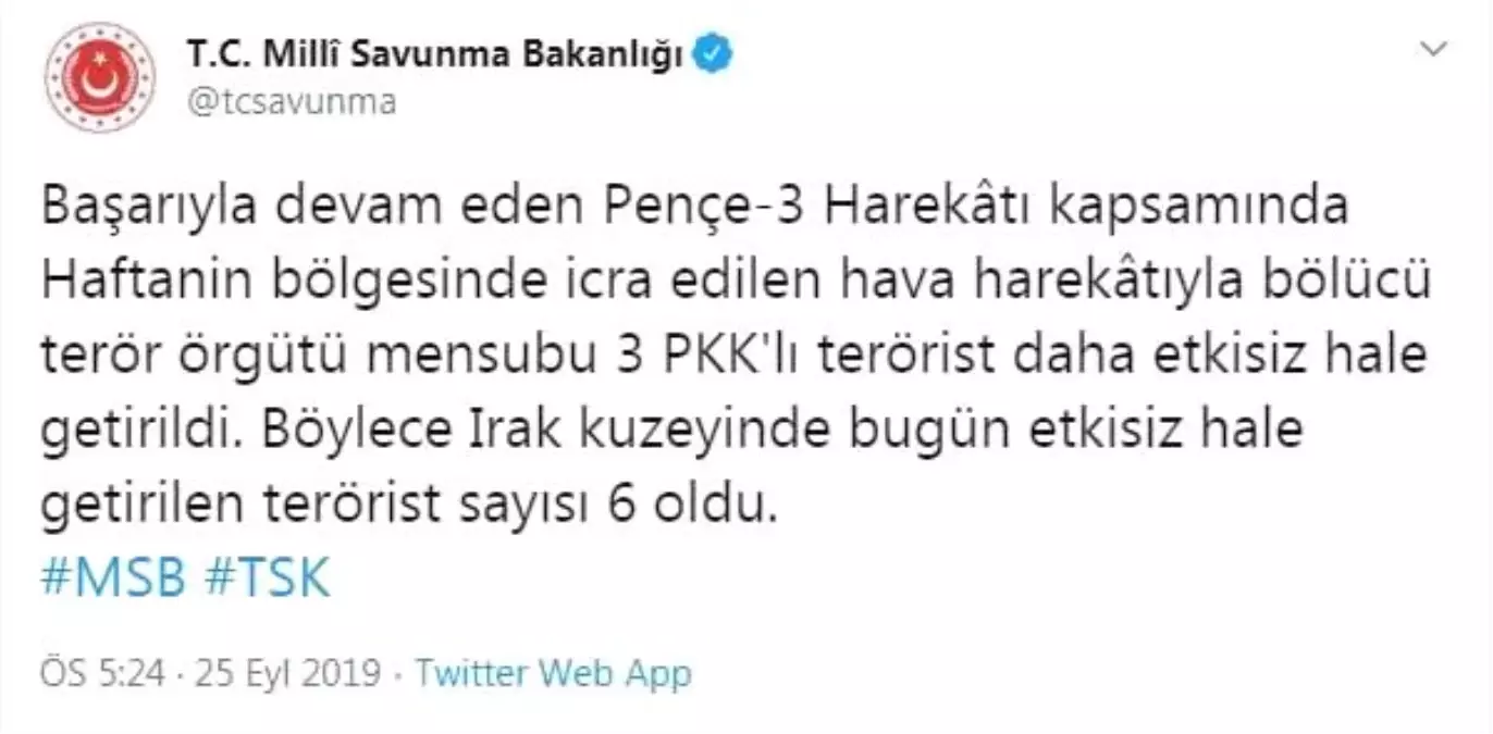 Irak\'ın kuzeyinde 6 terörist etkisiz hale getirildi (2)