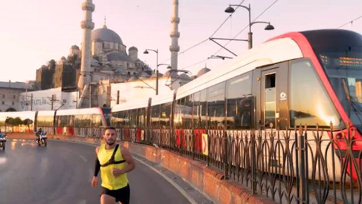 Milli atlet batuhan buğra eruygun, tramvayı geçti