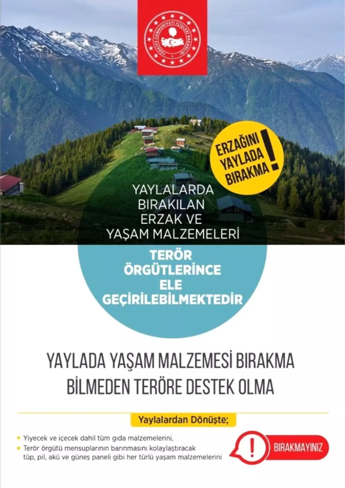 Mardin Valiliğinden vatandaşlara \'yaylada erzak bırakmayın\' uyarısı