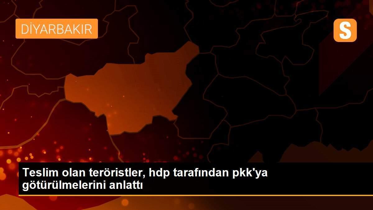 Teslim olan teröristler, hdp tarafından pkk\'ya götürülmelerini anlattı