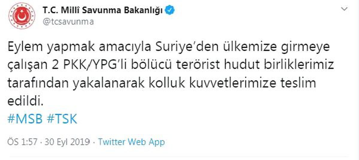 2 terörist, eylem için türkiye\'ye girerken yakalandı