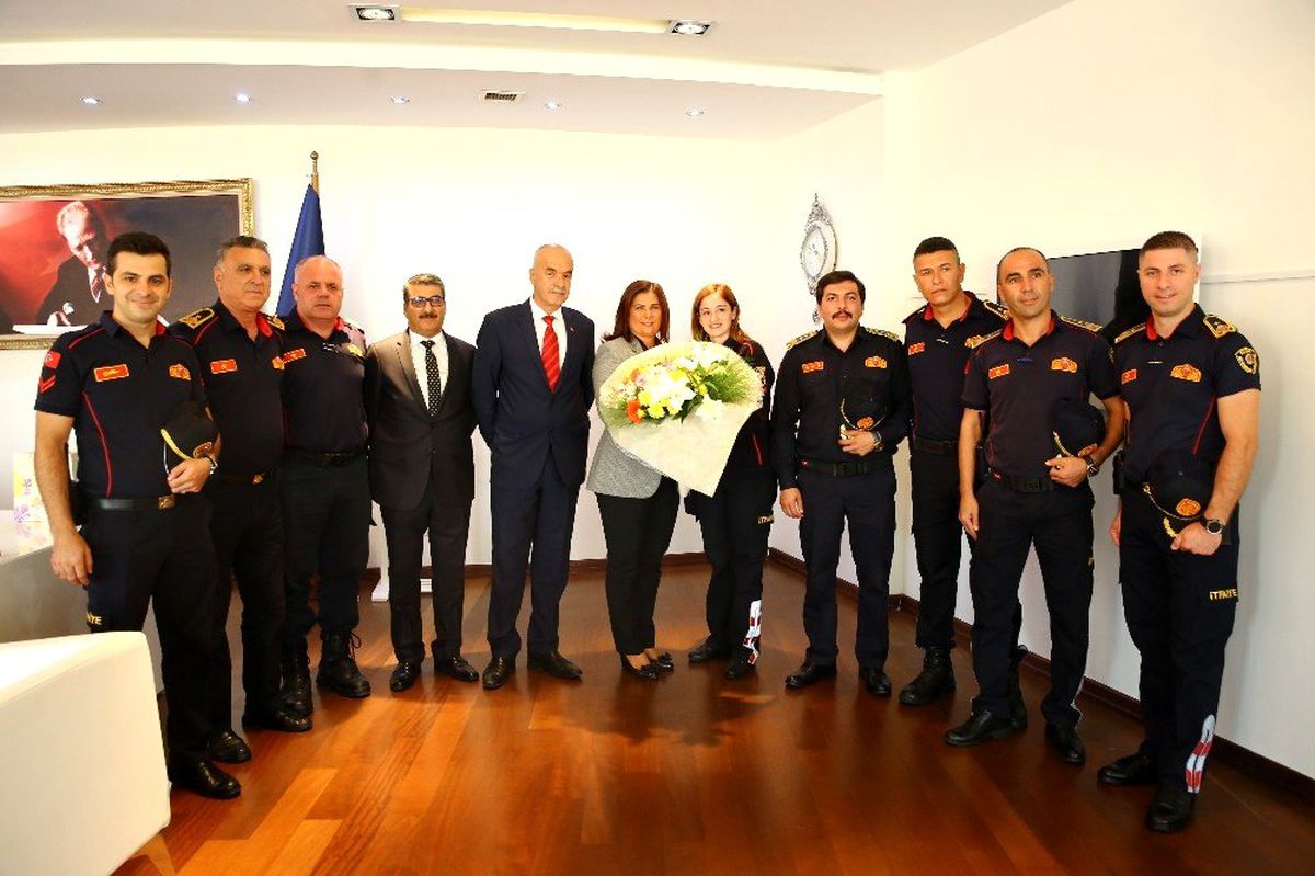 İtfaiyecilerden Başkan Çerçioğlu\'na ziyaret