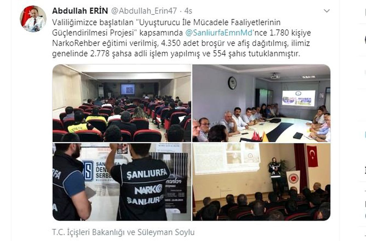 Şanlıurfa\'da bir yılda 554 kişi uyuşturucudan tutuklandı