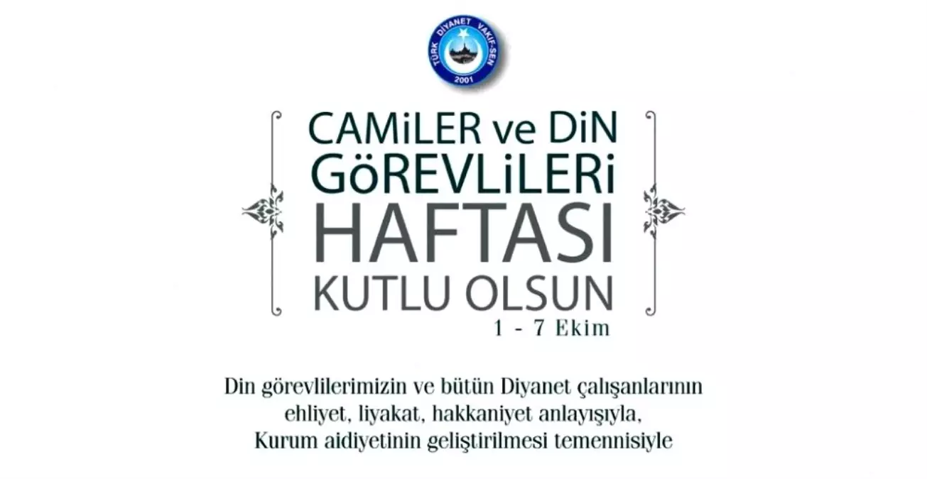 Türk Diyanet Vakıf-Sen\'den "Camiler ve Din Görevlileri Haftası" mesajı