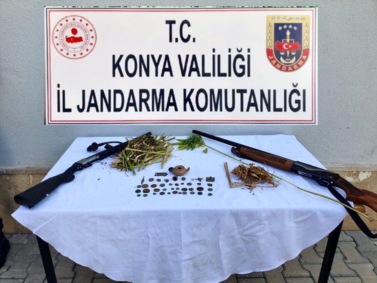 Konya\'da tarihi eser ve uyuşturucu operasyonu