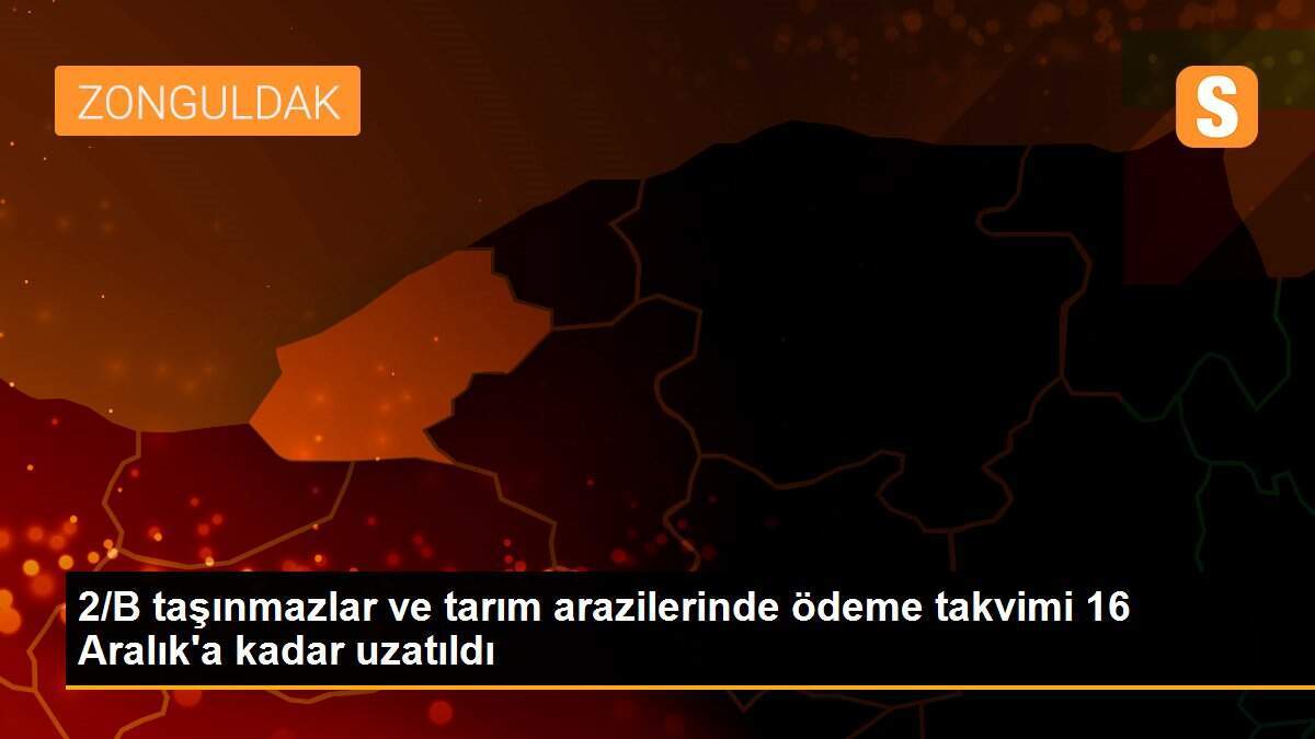 2/B taşınmazlar ve tarım arazilerinde ödeme takvimi 16 Aralık\'a kadar uzatıldı