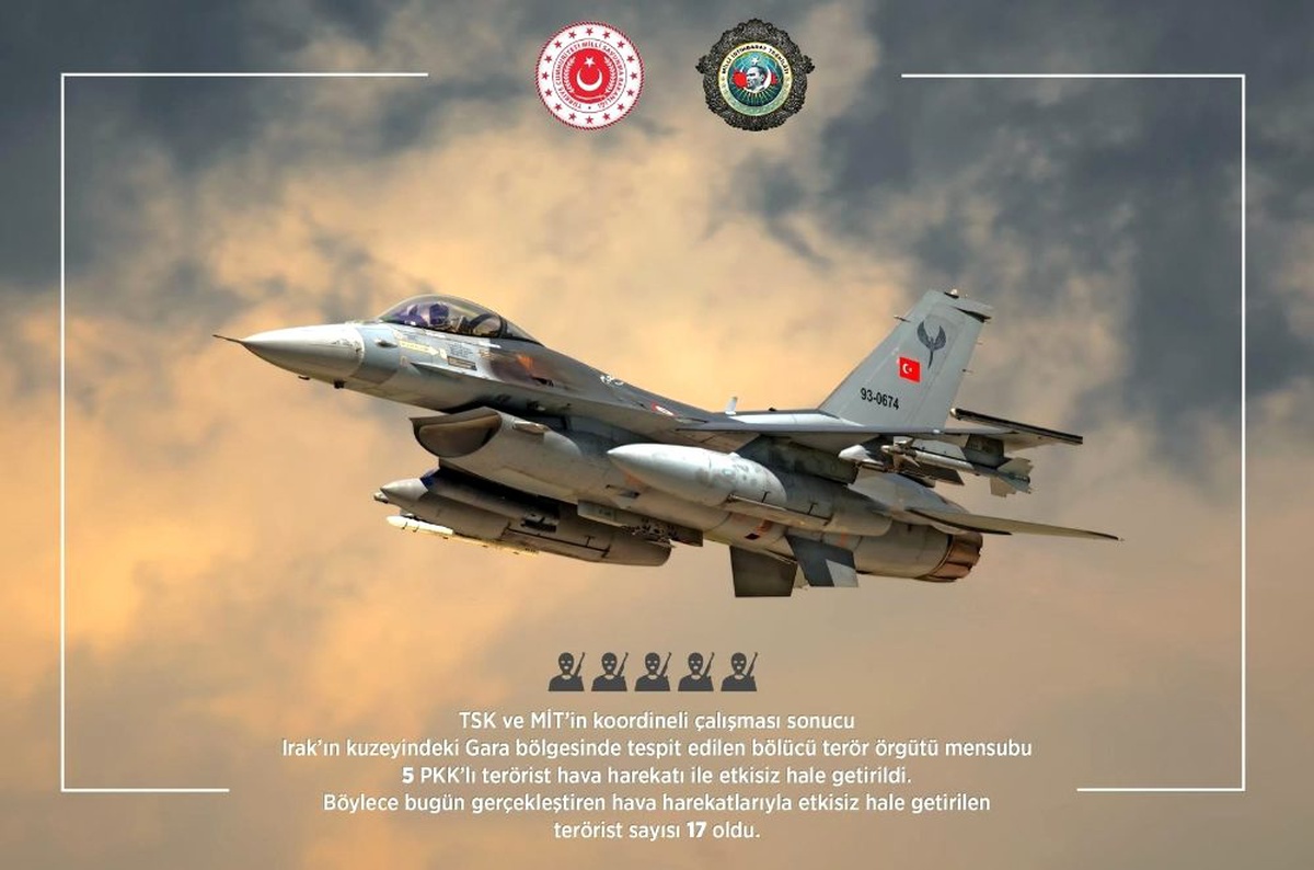 Irak\'ın kuzeyinde 5 PKK\'lı terörist etkisiz hale getirildi