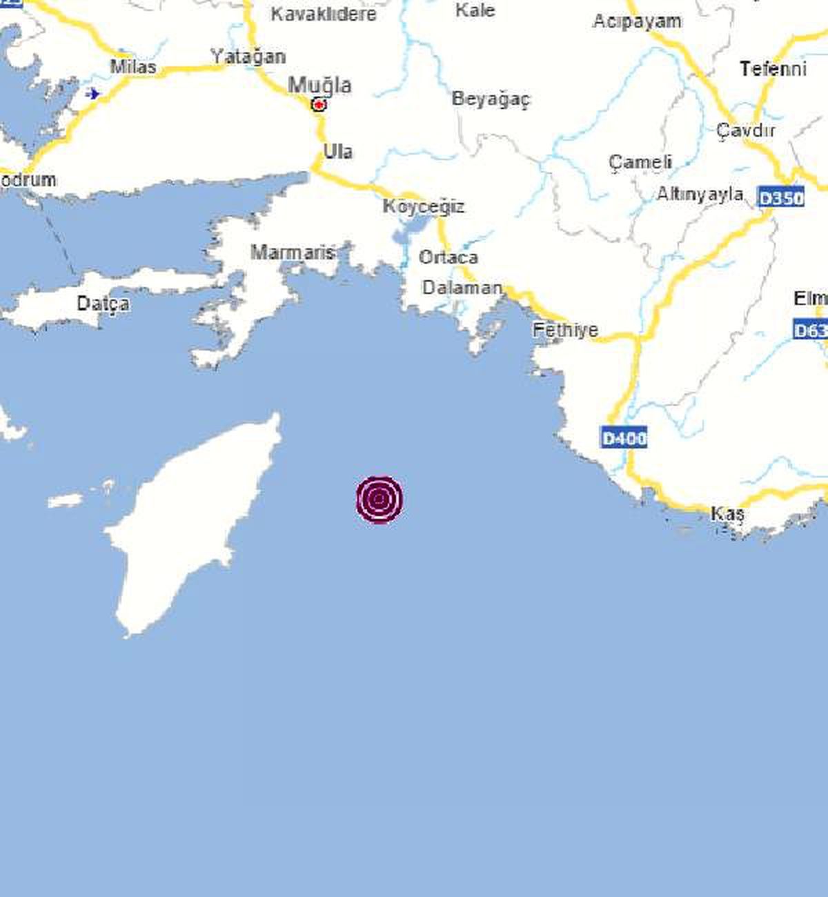 Akdeniz\'de 5 büyüklüğünde deprem