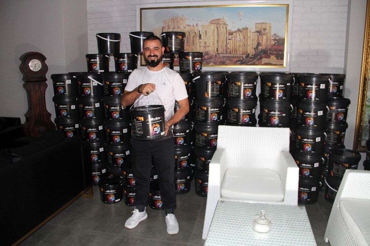 Alanya\'da ihtiyaç sahiplerine 10 ton boya yardımı