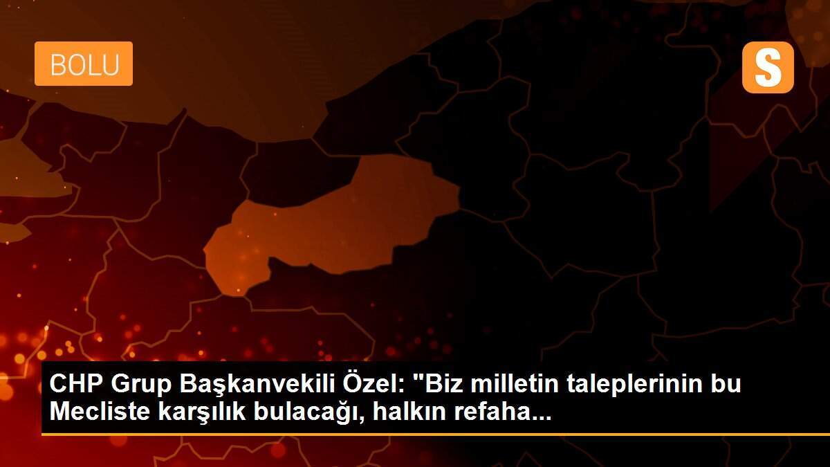 CHP Grup Başkanvekili Özel: "Biz milletin taleplerinin bu Mecliste karşılık bulacağı, halkın refaha...