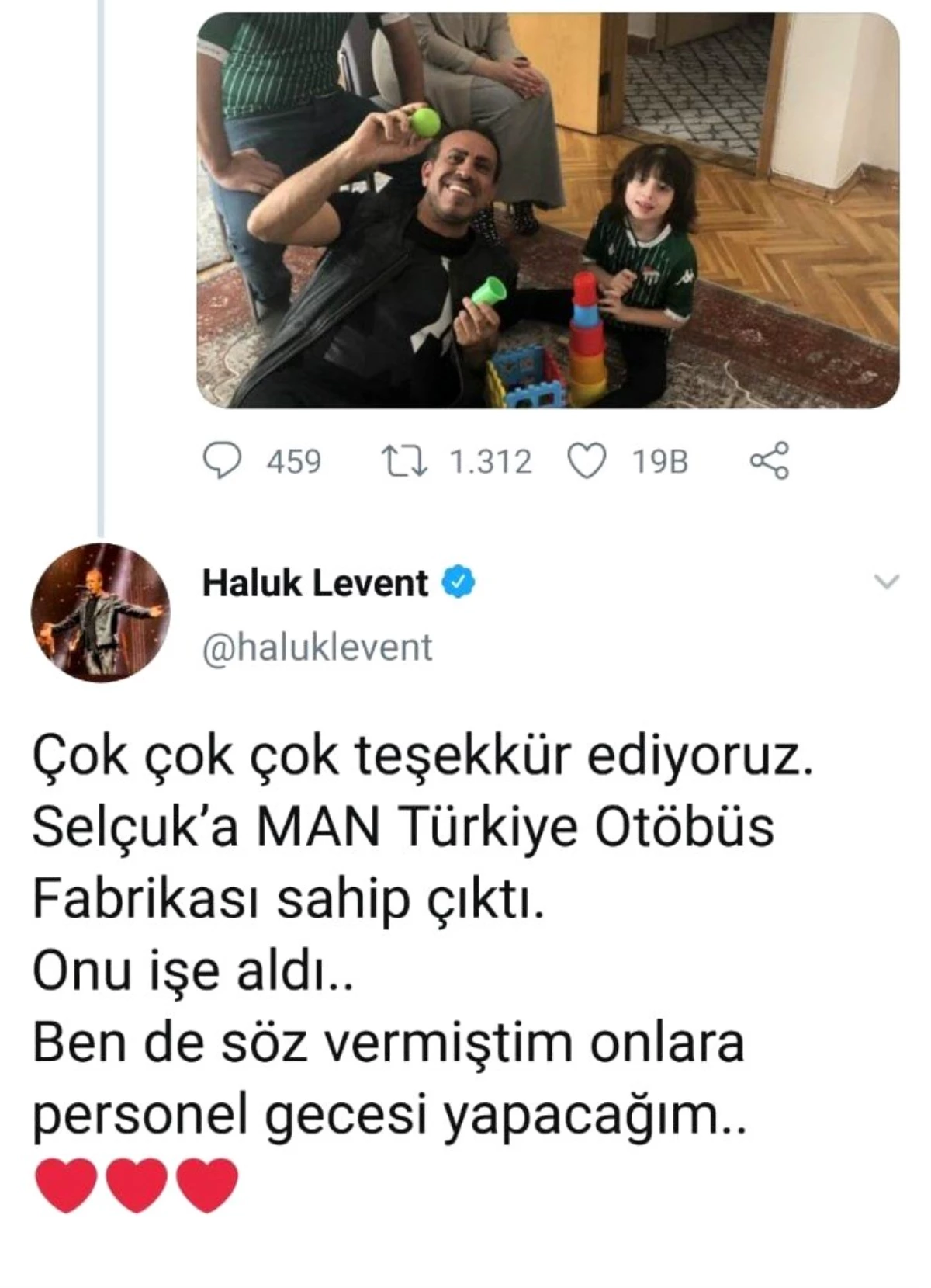 Haluk Levent, hasta çocuğun babasını işe alan firmanın personeline konser verecek