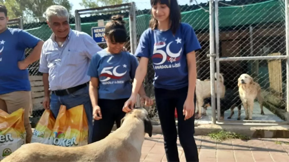 Öğrencilerden sokak hayvanlarına süt ve mama