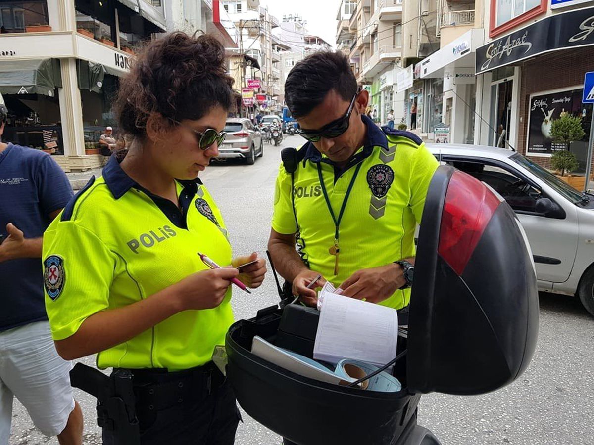 Samandağ\'da motosiklet denetimi