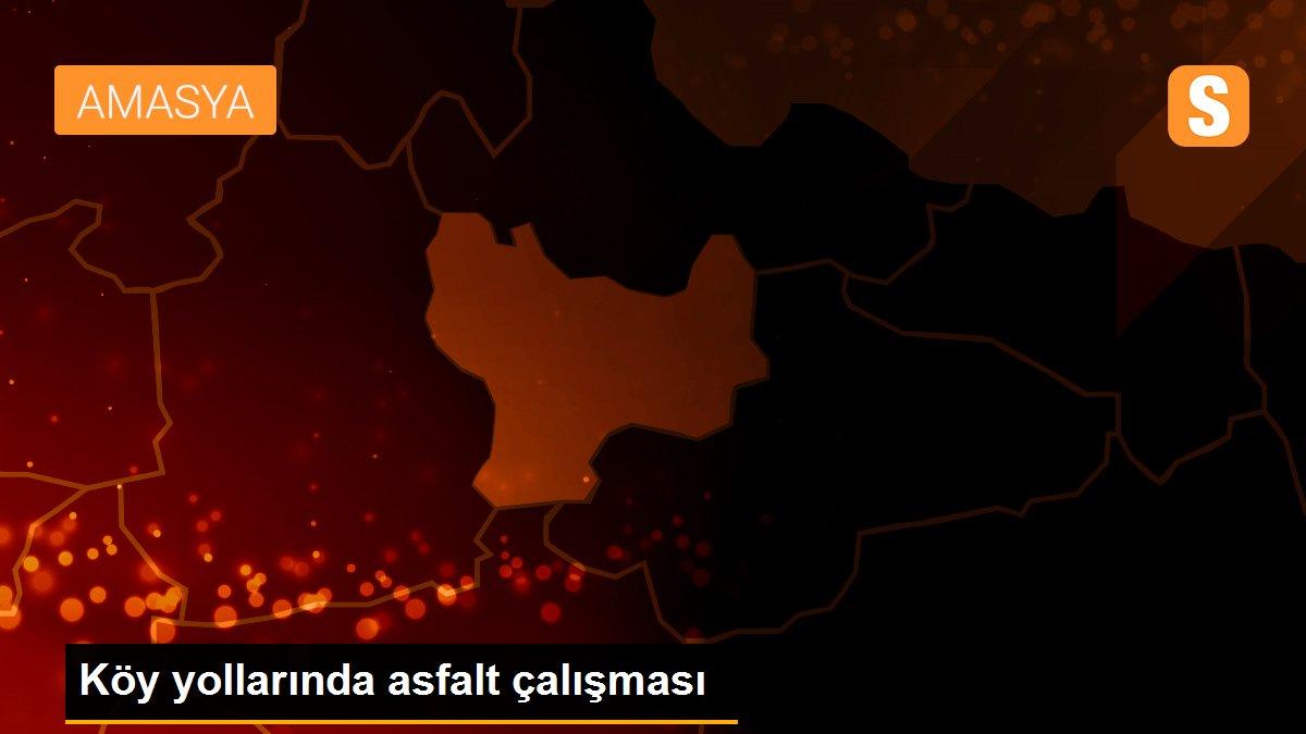 Köy yollarında asfalt çalışması