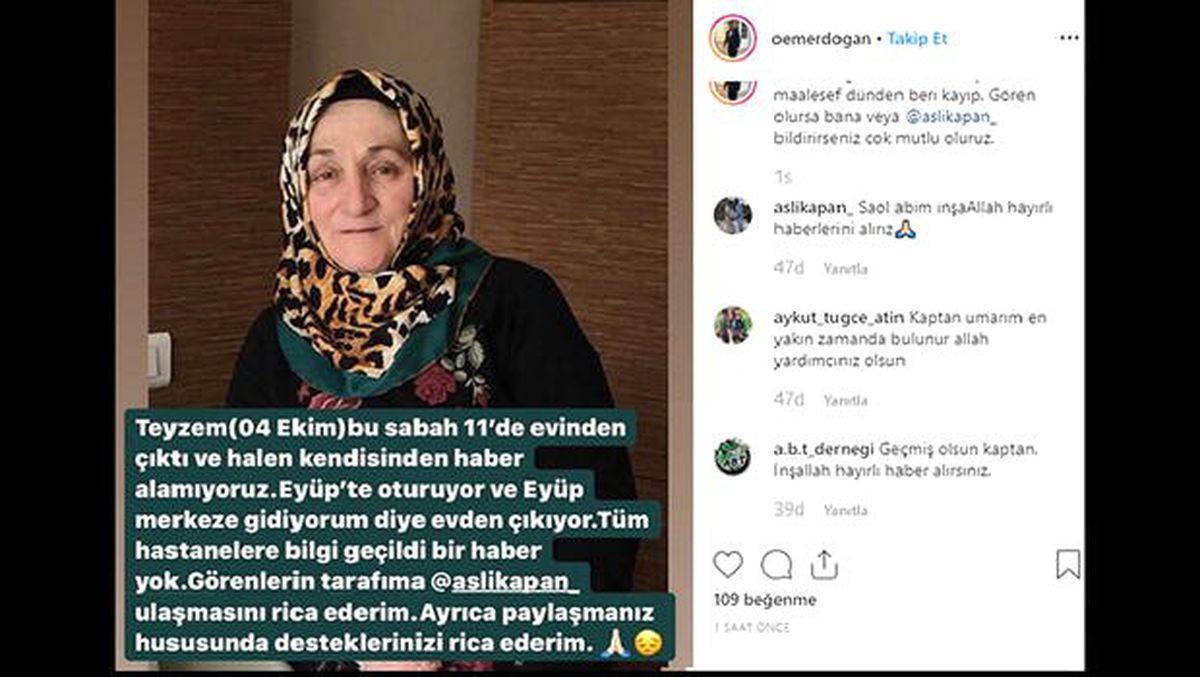 Ömer Erdoğan\'ın teyzesi kayboldu!