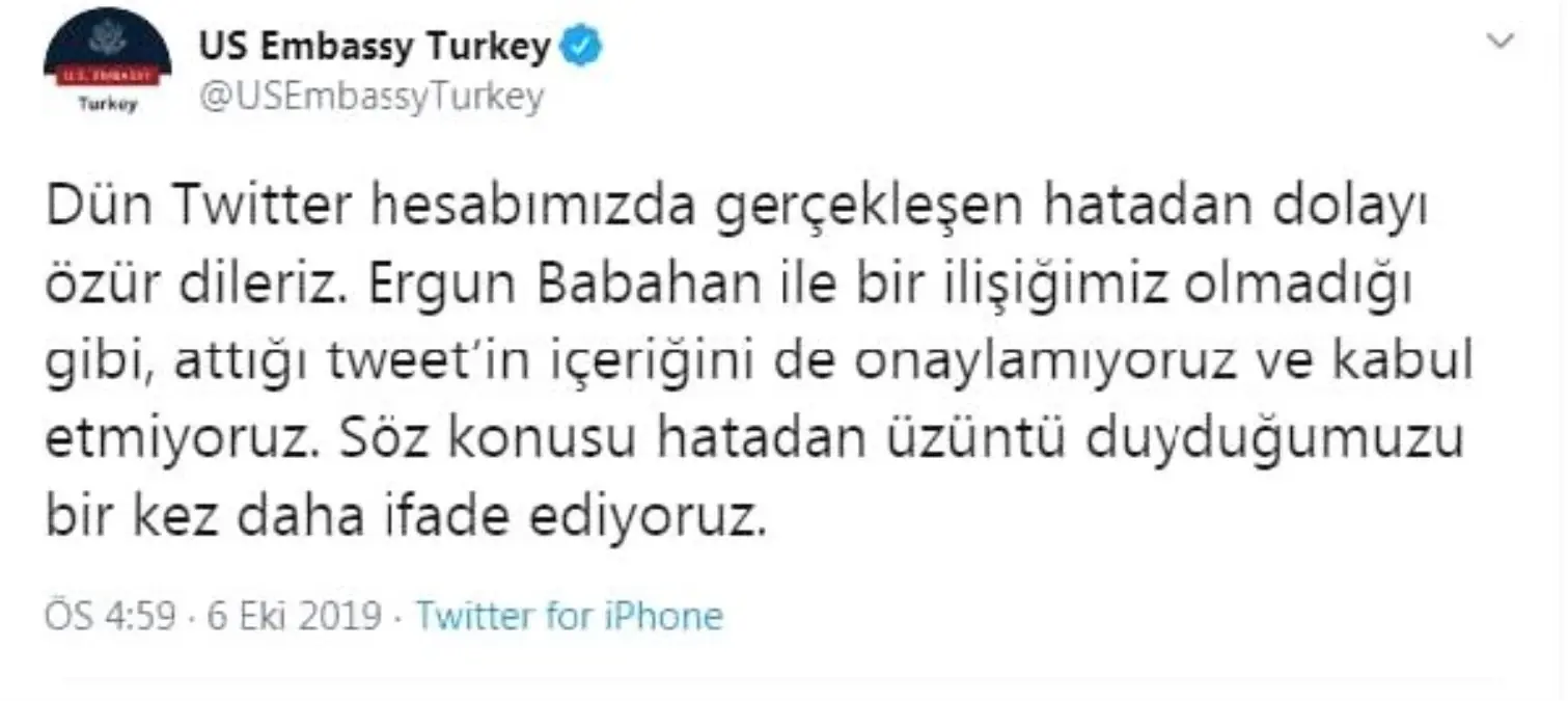 Abd ankara büyükelçiliği: üzüntü duyduğumuzu bir kez daha ifade ediyoruz