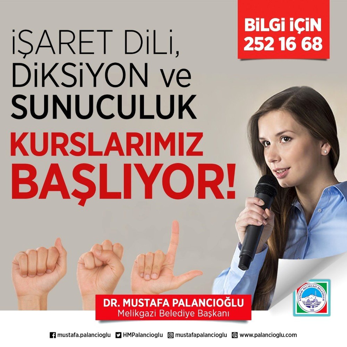 Melikgazi Belediyesi\'nden Diksiyon, Spikerlik ve Sunuculuk Kursu