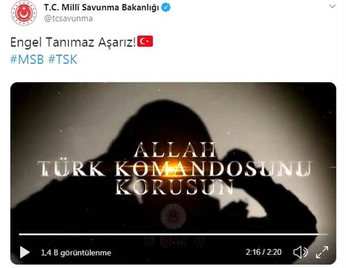 Msb\'den, \'engel tanımaz aşarız\' paylaşımı