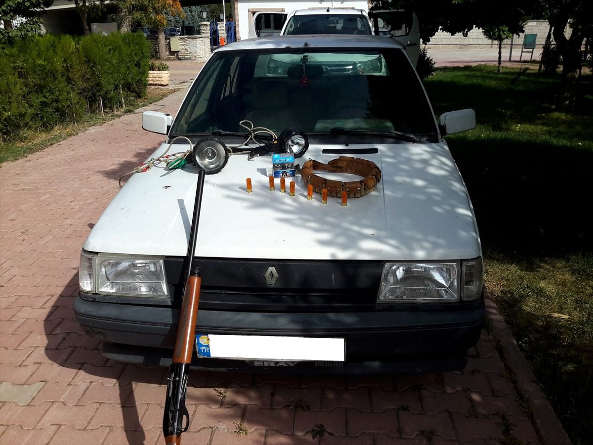 Konya\'da otomobil far ışığıyla tavşan avına ceza