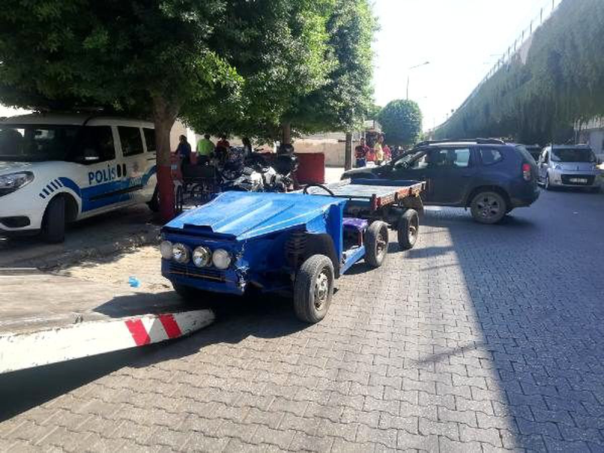 Polisleri de şaşırtan araç, trafikten men edildi