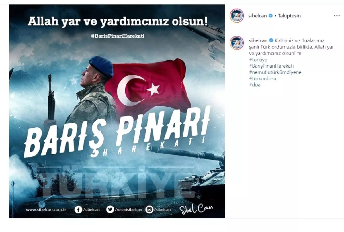 Ünlü isimlerden Barış Pınarı Harekatı\'na destek