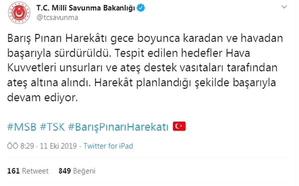 Msb: harekatta 277 terörist etkisiz hale getirildi