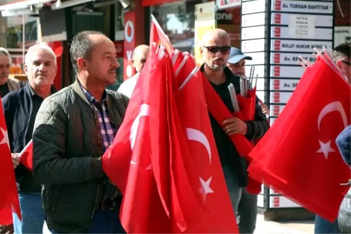 Bolu\'da gazeteciler bayrak dağıttı