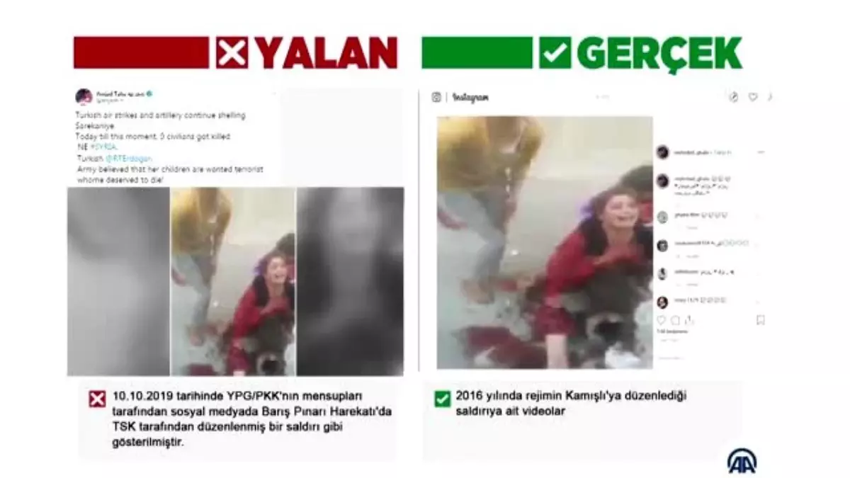 Harekat aleyhine dezenformasyon için başka olayların görüntülerini kullandılar