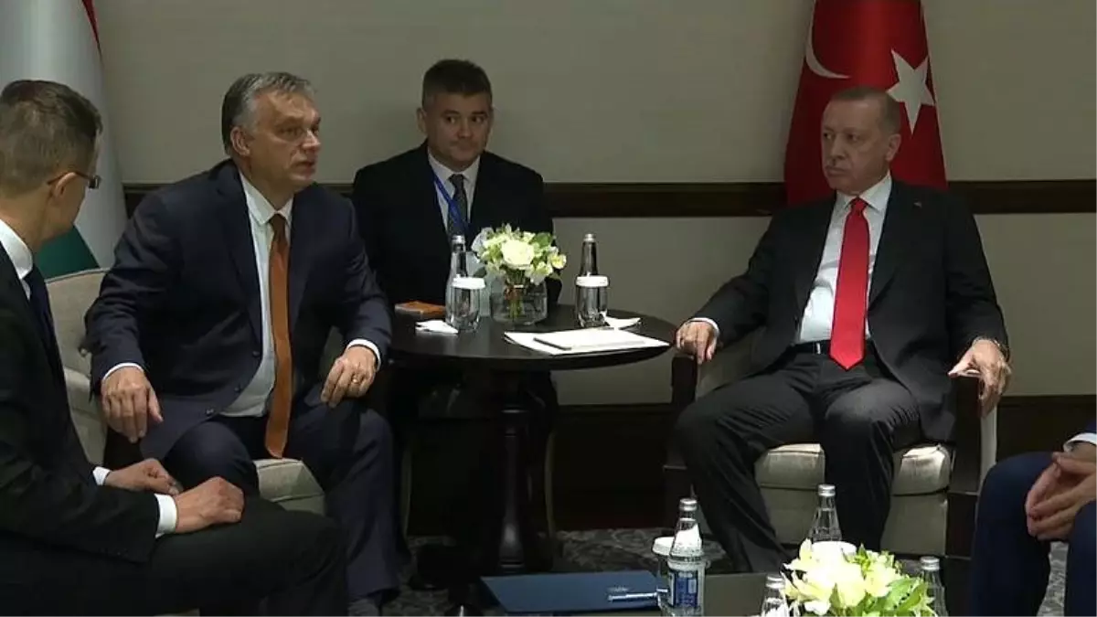 Cumhurbaşkanı Erdoğan Macaristan Başbakanı Victor Orban\'ı Azerbaycan\'da kabul etti