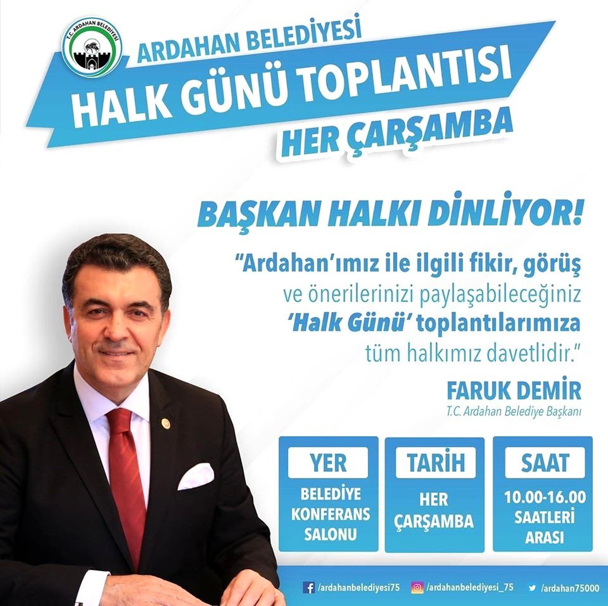 Başkan Demir her Çarşamba halkla buluşacak