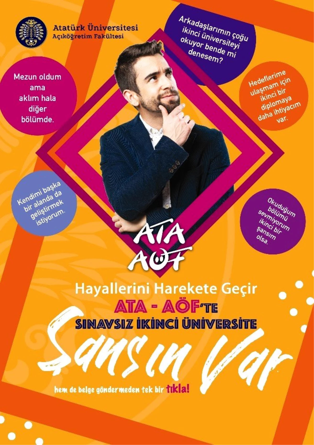 ATA AÖF\'te Sınavsız İkinci Üniversite fırsatı devam ediyor