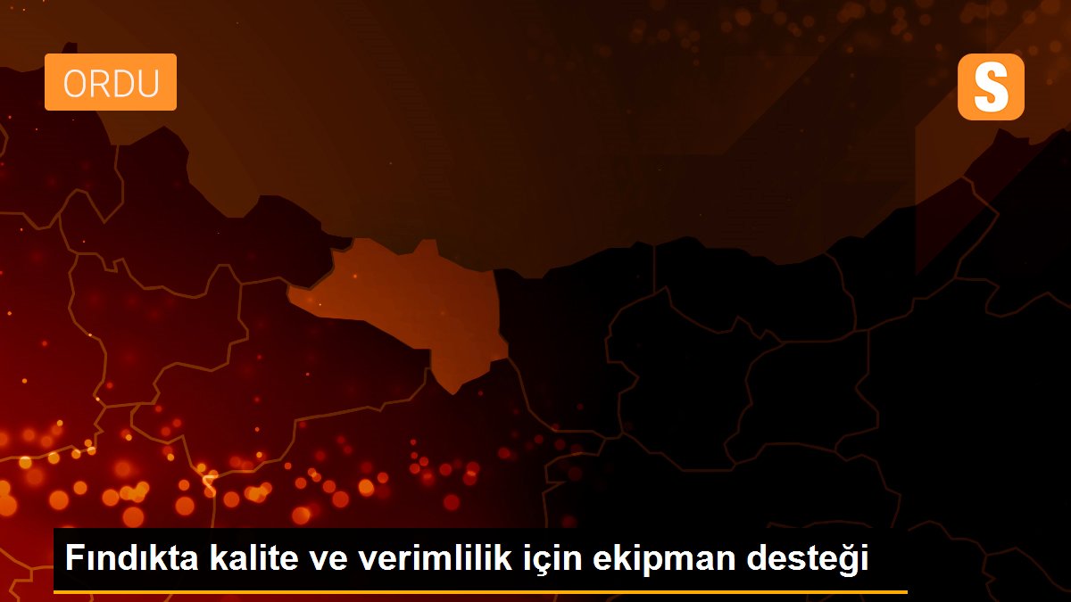 Fındıkta kalite ve verimlilik için ekipman desteği